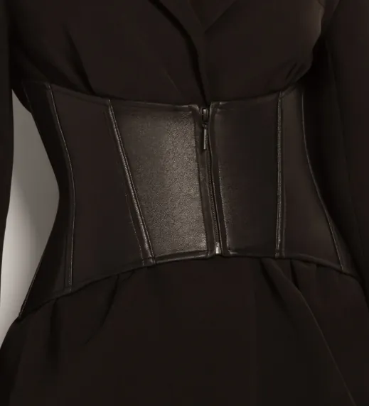 Faux Leather Black Corset Belt